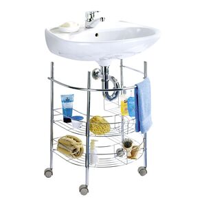 Wenko Semi-Circular Under-Sink Shelving Unit Chrome Wenko Semi-Circular Under-Sink Shelving Unit Chrome